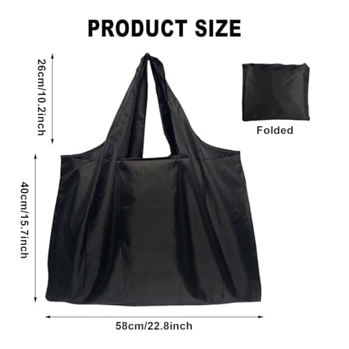 Solvio Large Reusable Shopping Bags Foldable 2 Pack, Waterproof Tote Bag with Compact Pouch, Lightweight Washable Grocery Bags for Daily Use Travel and Picnic — view 4