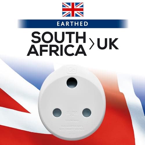 Go Travel South Africa to UK Plug Adapter, earthed & compact — view 2