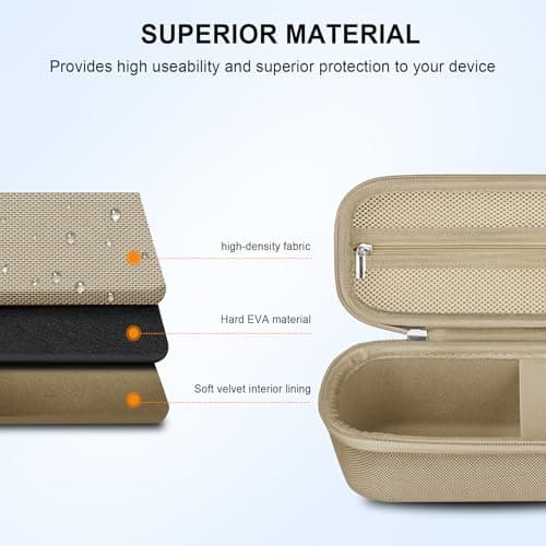 Elonbo Carrying Case ​for Beats Pill Wireless Bluetooth Speaker, Beats Pill Portable Speaker Travel Bag Storage Holder, Mesh Pocket Fits Charger, Champagne Gold — view 5