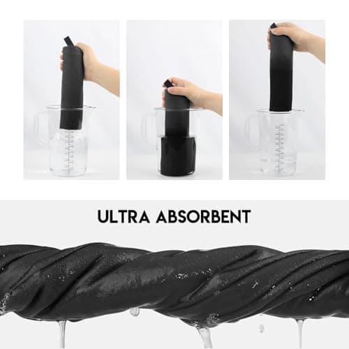 Style Slice Microfibre Towel Quick dry Lightweight Absorbent Travel Towel for Sports Beach Gym Swimming Camping Hiking Drying Pets (Black, SMALL 60cm x 30cm) — view 3