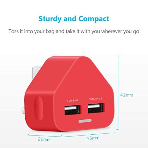 USB Plug Charger, Multi Port USB Charger Plug Adapter 2.1A Compatible with Nokia/Fire Tablet/Huaweii/iOSiPad/Kindle/Smart Watches/Motorola/Airpods/Samsung/iOSiPhone/HTC — view 6