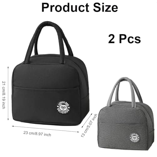 OYUUJII 2 Pcs Foldable Insulated Lunch Bag with Insulated Aluminum Foil — view 6