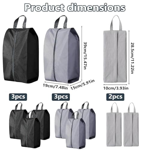 8-Piece Shoes Bags for Travel Set Travels Shoe Bag with Zipper — view 2