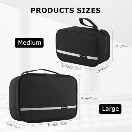 homchen Hanging Travel Toiletry Bag, Waterproof Folding Portable Cosmetic Wash Bag for Men and Women (M, Black02) — view 2