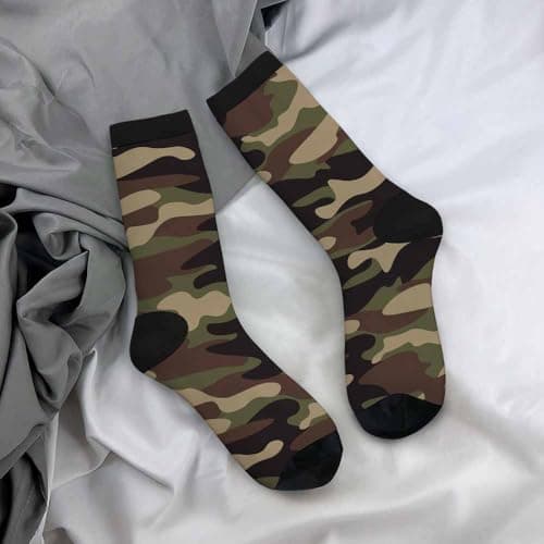Muntayson Camouflage Athletic Cushioned Crew Socks Cushioned Crew Socks with Arch Compression Secure Fit Women Men — view 3