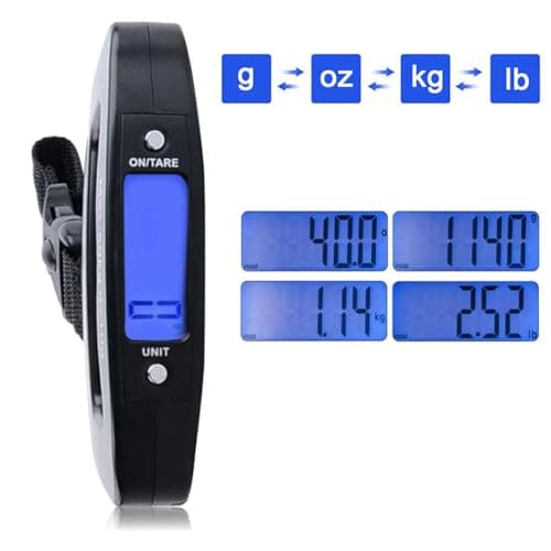 Gocob Luggage Scale Portable Digital Weight Scale for Travel Suitcase Weigher with Tare Function 110 Lb/ 50Kg Limit, Black — view 2