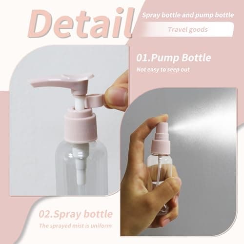 ojussa 16Pcs Travel Bottle Set for Toiletries Leak Proof Travel Bottles Travel Containers with Bag Squeezable Travel Accessories for Lotion Shampoo Conditioner Skincare — view 6