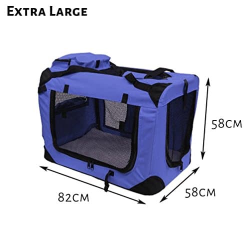Petbarn Portable Soft Fabric Pet Carrier Folding Dog Cat Puppy Travel Transport Bag (Extra Large, Blue) — view 5