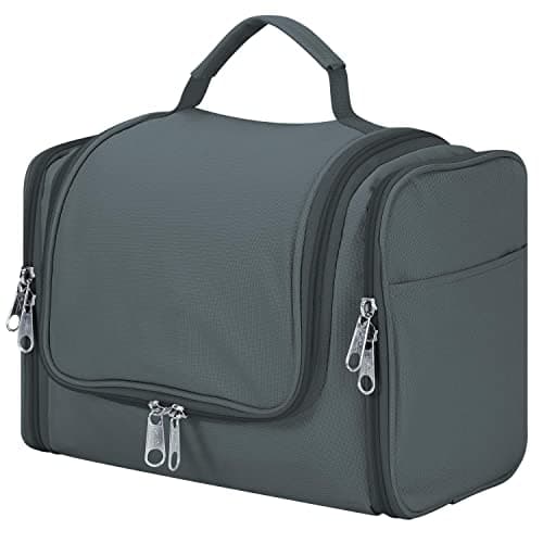 Vinsani Premium Toiletry Bag Large Capacity Many Compartments Hygiene Wash Bag Bathroom Shower Portable Hanging Travel Organiser Waterproof Cosmetic Makeup Toiletries for Men & Women – Dark Grey — view 3