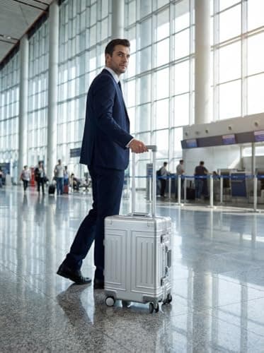 Starlake Premium Aluminum Suitcase 28'', Metal Shell Zipperless Luggage with Spinner & Removable Wheels, Size 77cm*46cm*28cm,13.5lb, Includes 2 Spare Wheels & TSA Key (Silver) — view 5