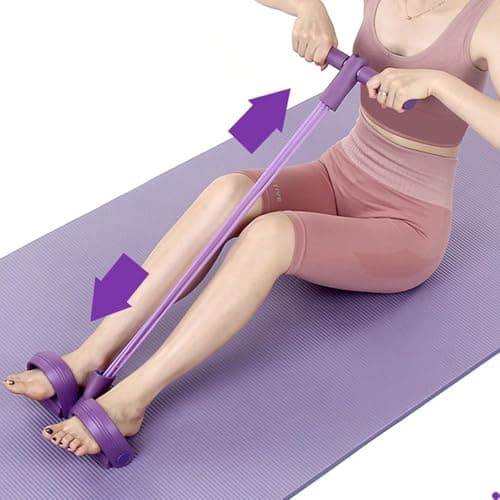 Foot Pedal Resistance Band – 6Tube Sit Up Pull Rope, Multifunction Tension Rope, Home Gym Equipment for Full Body Training& Abs Workout Equipment, Exercise Bands Resistance for Women & Men — view 2