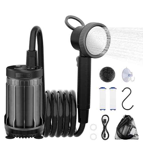 Uplayteck Portable Camping Shower, 8000mAh Rechargeable Outdoor Shower Pump