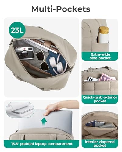 bagsmart Gym Bag Womens, 23L Travel Bag with Shoe Compartment, Brown — view 4