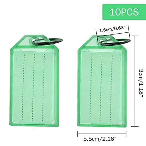 Key Tags with Labels and Key Rings, 10 PCS Plastic Key Fobs with Labels — view 2
