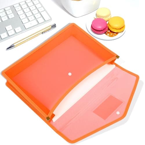 5pcs A4 Document Bag PP Button Closure File Envelope — view 6