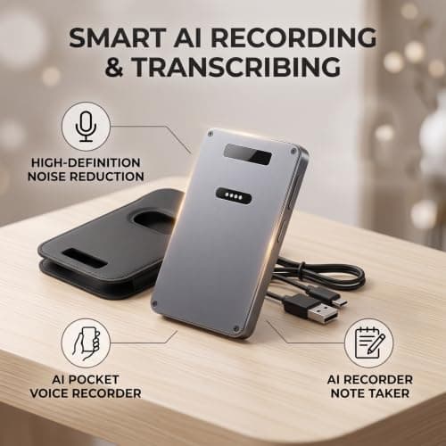 YUEHISY AI Voice Recorder, Bluetooth 5.3 Digital Note Taker — view 2
