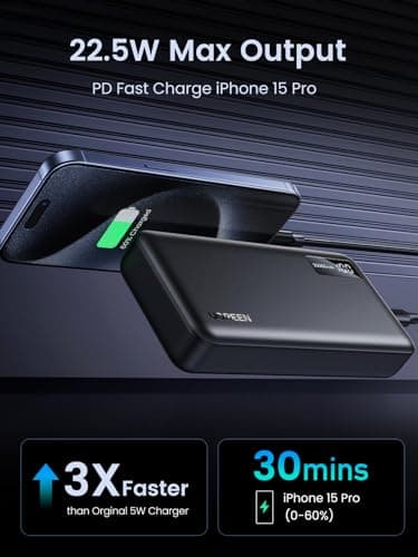 UGREEN Nexode 20000mAh PD 20W QC Power Bank Built-in Cable — view 2