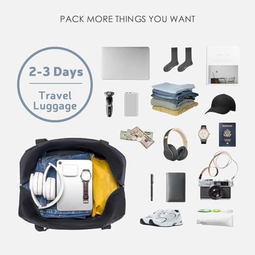 SPAHER for Ryanair Cabin Bags 40x30x20 Underseat Wizzair Carry on Hand Luggage Foldable Travel Duffel Bag 25L Holdall Tote for Women and Men for Travel Overnight Hospital Weekend, Grey — view 4