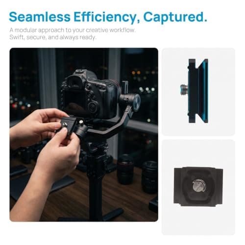 Gadpiparty Portable Camera Quick Release Plate for Mirrorless Cameras and Projectors, Alloy and Plastic Tripod Mounting Base with Enhanced Stability for Video Shooting, Black — view 3