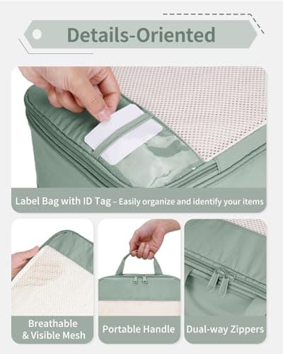 Narwey 5 Set Compression Packing Cubes for Suitcases and Backpack, Suitcase Organiser Bags Travel Packing Cubes Shoes Bags for Carry on Hand Luggage Travel Essentials Bag (Combined Color) — view 4