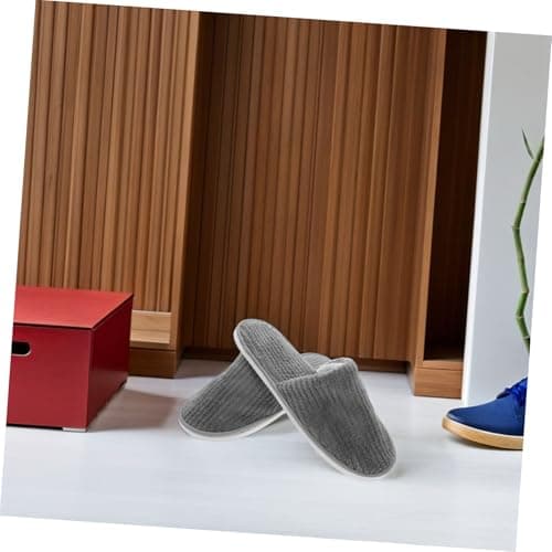 BESPORTBLE 6 Pairs Washable Coral Fleece Hotel Slippers for Guests Non-slip Closed-toe Indoor Slippers in Multiple Colors Warm Comfortable Footwear for Travel Spa and Guest Rooms — view 6