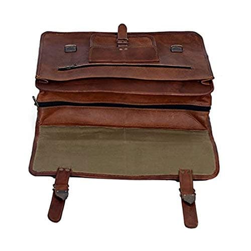 16 Inch Leather Briefcase for Men & Women, Laptop Messenger Computer Bag — view 6