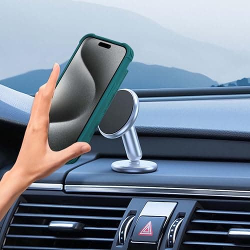 VANAVAGY Fit Car Mount Wallet Case for iPhone 15 Pro Max,Midnight Green — view 6