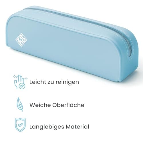 ZENO Silicone Pencil Case – Aesthetic Pencil Pouch for Women & Teens – Cute Pen Case, Orange Make Up Bag, Travel Organiser, Small Stationery Pouch, School Pencil Case – Terracotta Shore — view 5