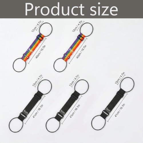 5 PCS Luggage Connector Straps for Suitcases, Luggage Connector Straps,Secure Bag Attachment for Rolling Luggage, Travel Organisation Solution, Set of 5 Straps in 3 Black and 2 Colourful Options with — view 2