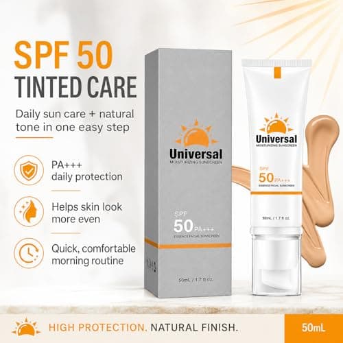 Tinted Moisturiser with Spf 50 - Tinted Sunscreen for Face - Natural Tone Sunscreen - Lightweight Non-greasy Sheer Coverage Face Cream - Travel Size Skin Tint for Daily Makeup Even Skin Tone — view 2