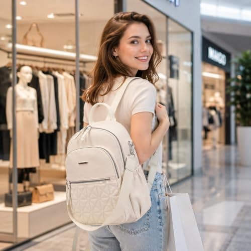 JANSBEN Small Backpack for Women, Elegant Anti-Theft Rucksack, Water Resistant Mini Daypack, Ladies Backpack Handbags for Travel, Work and School — view 2