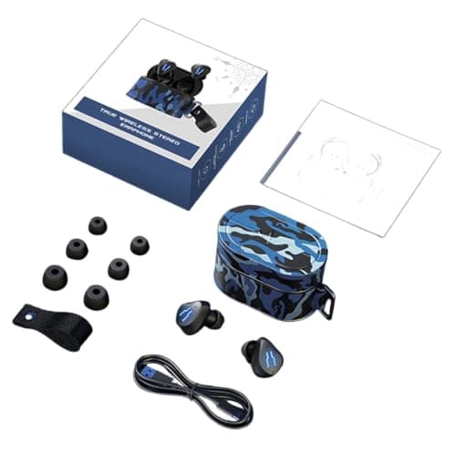 Dpofirs Wireless Earbuds with Long Battery Life (Camo Blue)