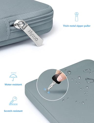 HYZUO 13.3-14 Inch Laptop Case Sleeve Bag Set for MacBook Pro, Ash Blue — view 4