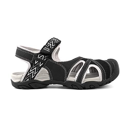 HEVA Womens Hiking Sandals Closed Toe Athletic Walking Shoes,4UK, Black — view 2