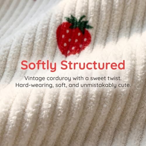 Small Makeup Bag Strawberry Corduroy Cosmetic Bag Make Up Bags Gift Women — view 5
