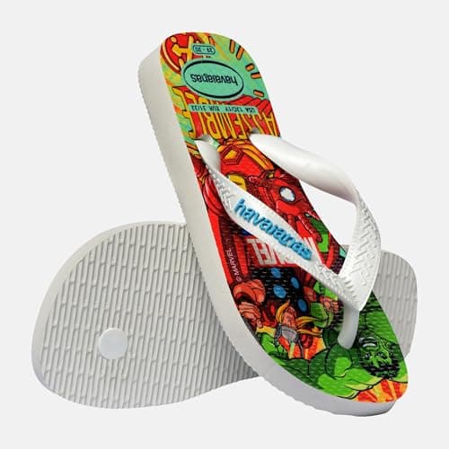 Havaianas Kids Top Marvel II Boys FlipFlop White/White/Blue 10/11 UK Child — view 2