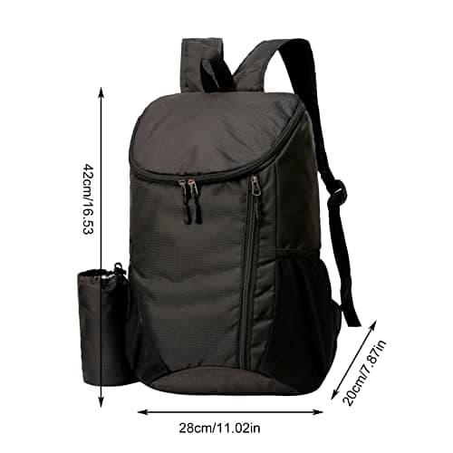 Lightweight Foldable Backpack Packable Hiking Rucksack Waterproof Durable Small Travel Daypack for Outdoor Sport Camping Biking Walking for Men Women Kids - Blue Green Grey Orange — view 3