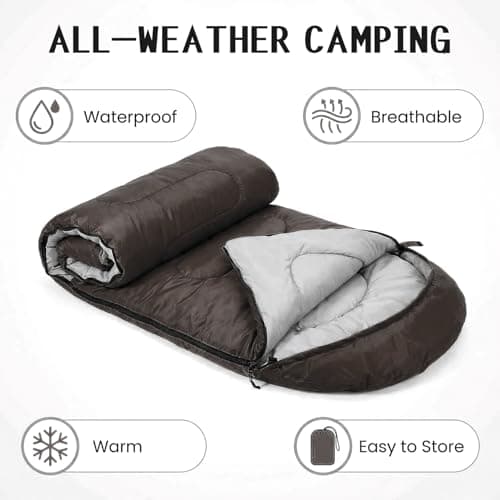 Outdoor Sleeping Bag for Camping, Adult, Black — view 3