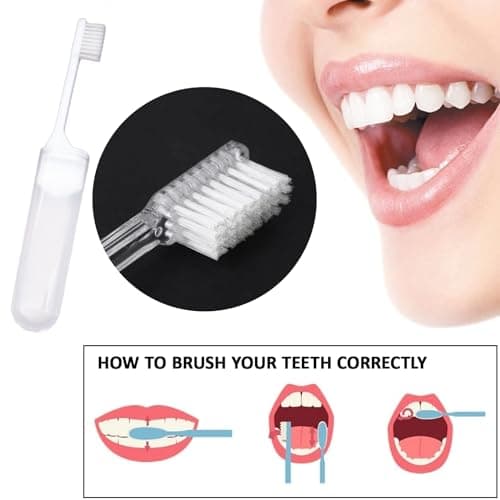 LFCFBH Mini Travel Toothbrush and Toothpaste Set of 4, Portable and Foldable — view 5