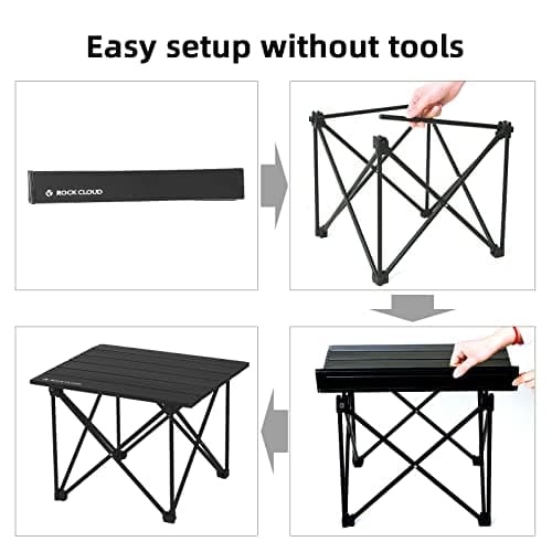 ROCK CLOUD Portable Camping Table Ultralight Aluminum Folding Beach Table Camp for Camping Hiking Backpacking Outdoor Picnic — view 5