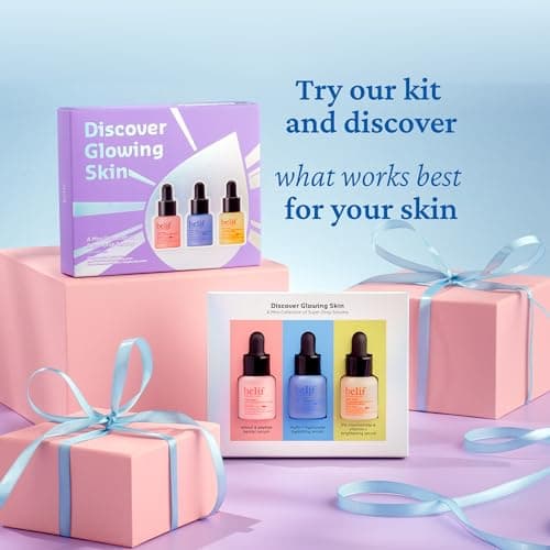 belif Super drops - discover glowing skin mini kit | Travel size, gift set, hyaluronic hydrating serum, peptide firming serum, vitamin C brightening serum, Korean skincare, Korean beauty (6ml x 3) — view 2