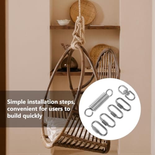 Hammock Chair Spring Set Silver Stainless Steel Outdoor Chair Lamp — view 6