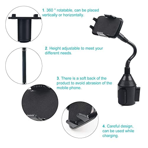 AMIGOB Cup Holder Phone Mount Adjustable Car Phone Holder Cup Holder Cell Phone of Smart Phone — view 4