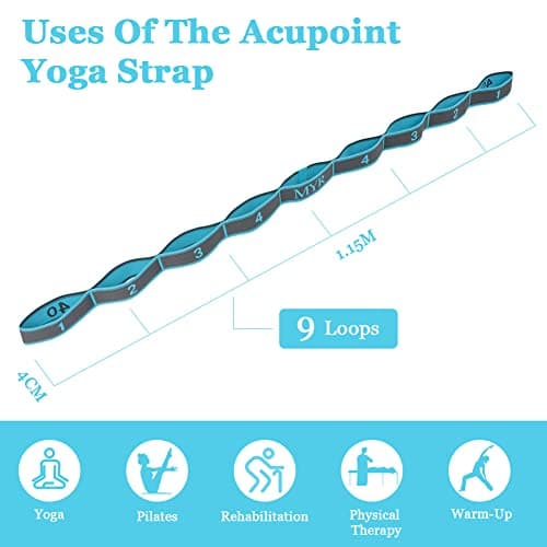 flintronic Yoga Stretching Strap, Stretcher Yoga Belt with 9 Numbered Loops, Exercise Yoga Belt for Pilates, Pilates, Dance, and Gymnastics, and Leg Stretch Band to Improve Flexibility — view 2