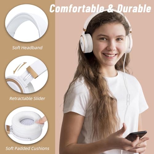 Rockpapa Circle ONE Foldable Kids Headphones Wired with Microphone &3.5mm — view 2