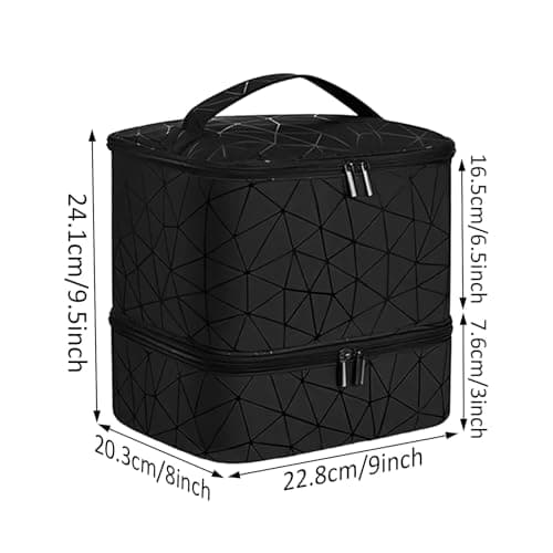 Double Layer Travel Nail Organiser, Makeup Bag Vanity Carrying Case for 30 Bottles — view 2
