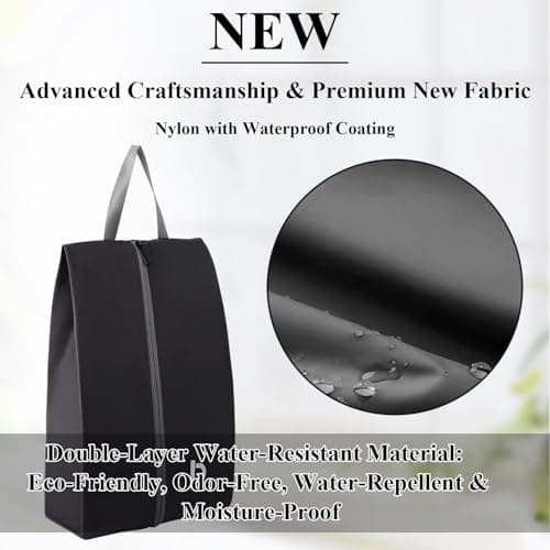 Shoe Bags, Waterproof Oxford Fabric, Zippered Shoe Storage Organiser with Handle, Golf Shoe Bag, Shoe Bags for Travel, Lightweight Dustproof Shoe Pouch for Trainers, Gym, Business Trip — view 5