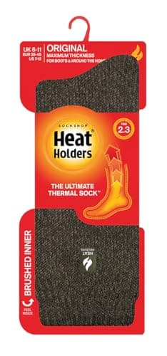 HEAT HOLDERS - Mens & Womens 2.3 Tog Original Thermal Socks | 3 Sizes | Thick Warm Fluffy Insulated Socks for Winter | Ideal for Raynauds (6-11, Forest Green) — view 3