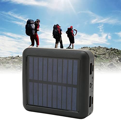 20000mAh Phone Power Bank, 4 USB Ports, Waterproof Portable Solar Power Bank with Charging Cable, Flashlight, Family Necessities, for Outdoor Emergency (Black) — view 5