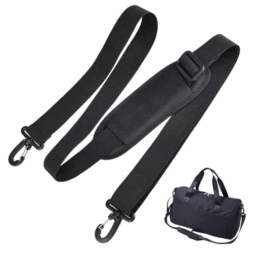 Adjustable Padded Shoulder Strap - 63 in Extra Thick Universal Replacement Bag Strap with Dual Clasps | Comfortable Crossbody Strap for Laptop Case, Handbag, Luggage, Sports & Golf Bags (Black, 1 Pc)